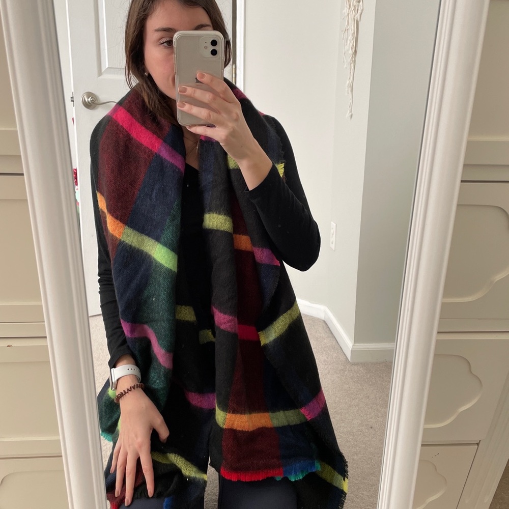 Francesca’s plaid blanket scarf!